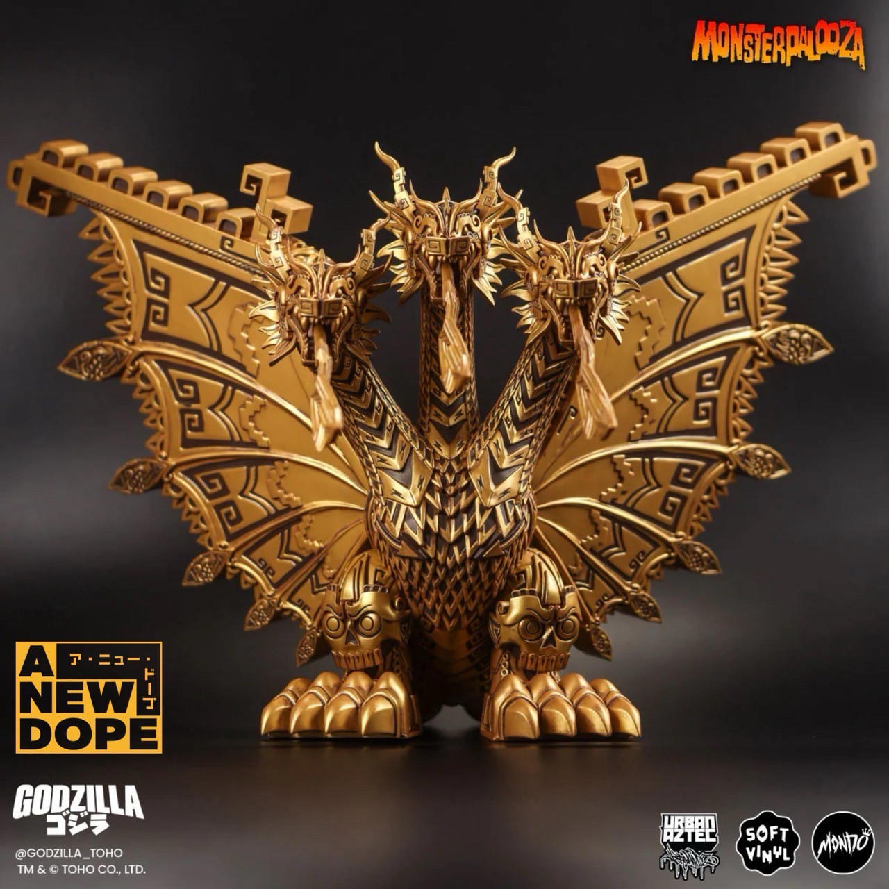 【US限定】Mondo キングギドラ Urban Aztec Relic Variant アートソフビ『ゴジラVSキングギドラ』(1991)【未開封】