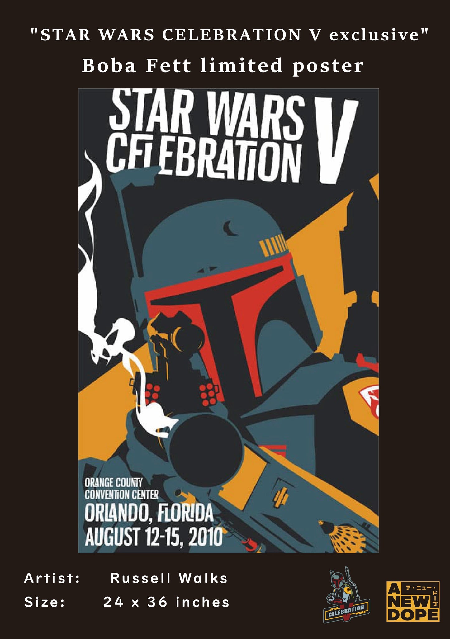 スターウォーズ セレブレーションV 限定ポスター ボバ・フェット ラッセル・ウォークス 『スター・ウォーズ エピソード5/帝国の逆襲』(1980)