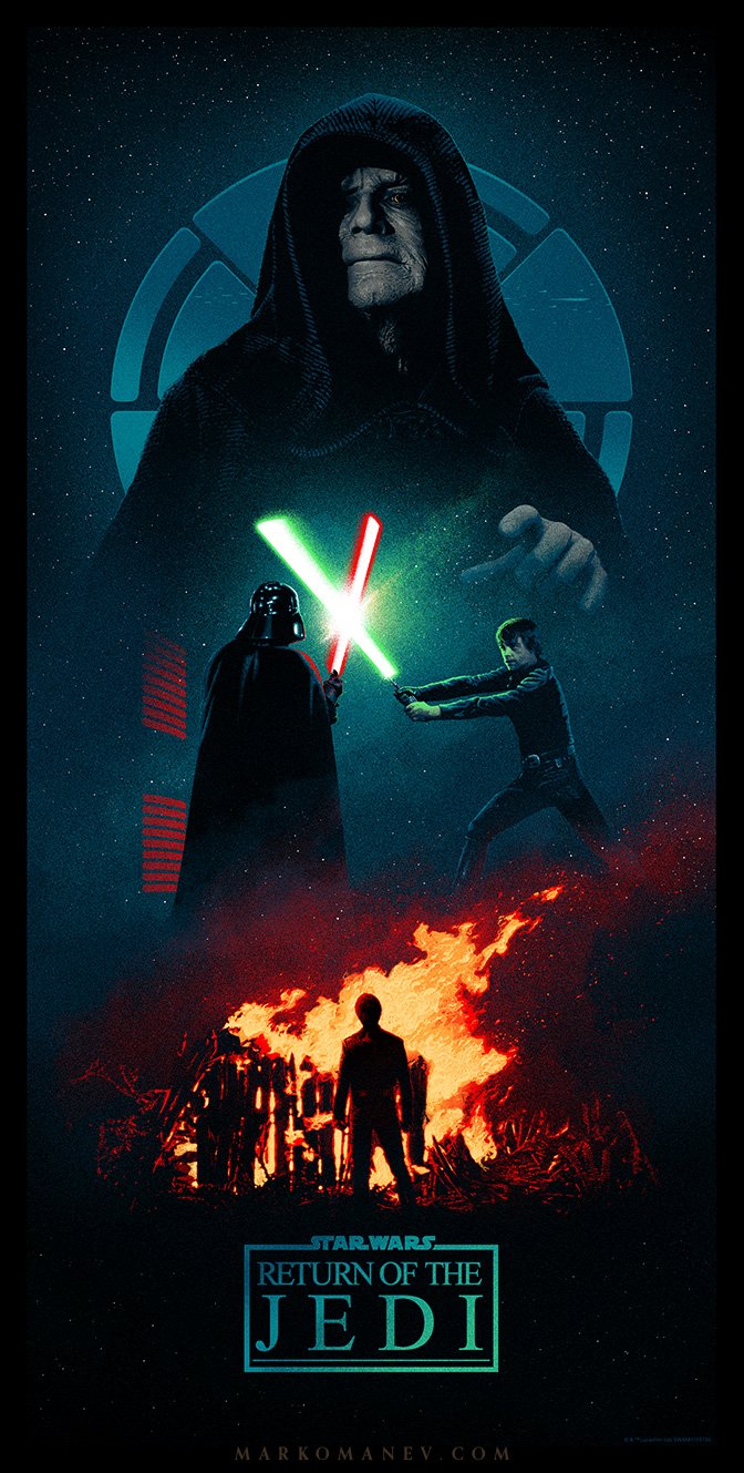 ボトルネックギャラリー ポスター3枚組 スター・ウォーズ オリジナルトリロジー マルコ・マネフ『スター・ウォーズ』(1977~1983)