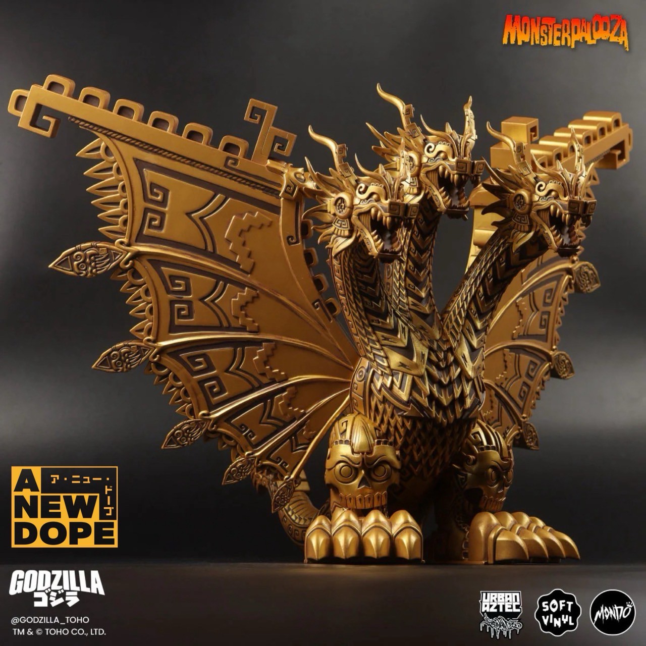 【US限定】Mondo キングギドラ Urban Aztec Relic Variant アートソフビ『ゴジラVSキングギドラ』(1991)【未開封】