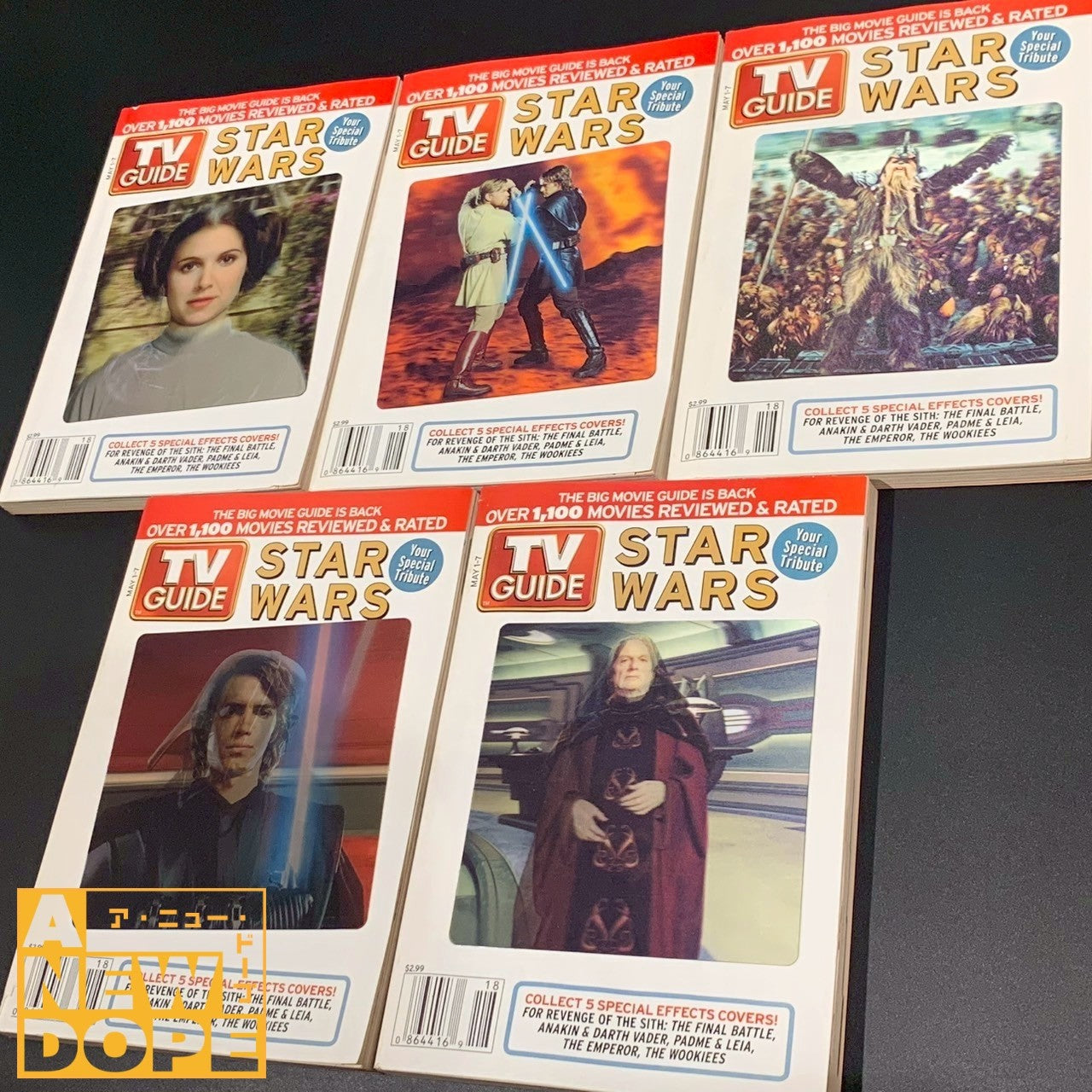TV GUIDE 『スターウォーズ/シスの復讐』 レンチキュラー表紙 全5種コンプリートセット 洋書（2005）【裏表紙イタミ有】