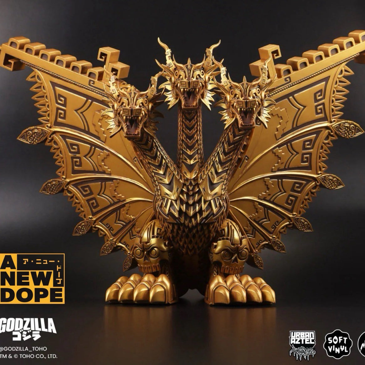 【US限定】Mondo キングギドラ Urban Aztec Relic Variant アートソフビ『ゴジラVSキングギドラ』(1991)【未開封】