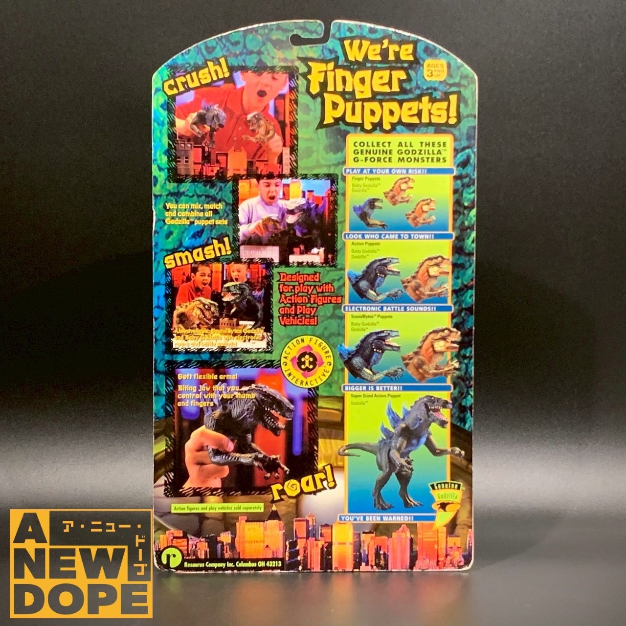 トレンドマスター  ゴジラ フィンガー パペット 3体セット 指人形『GODZILLA』(1998)【未開封】