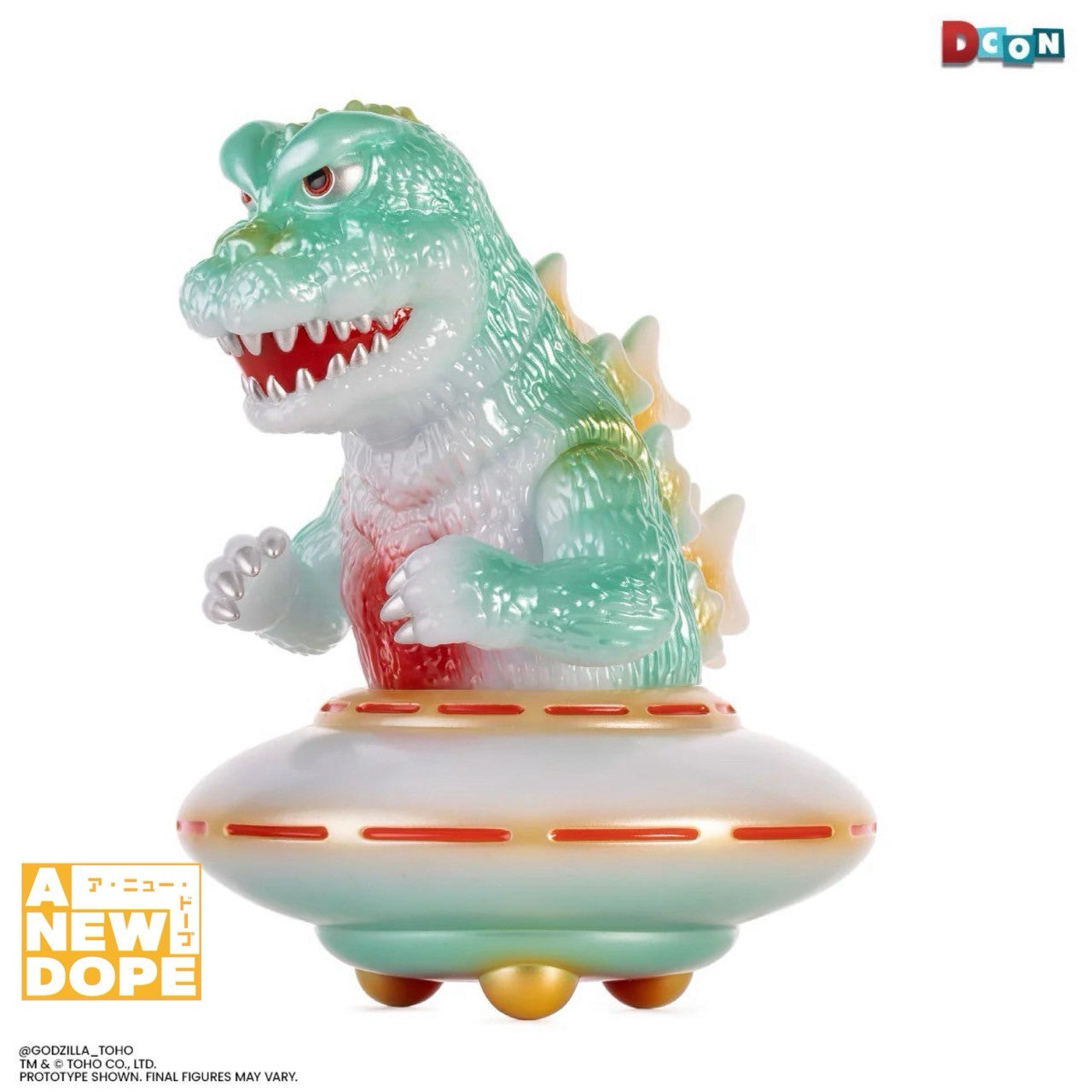 【DCON限定】Mondo ゴジラ UFO by Octeel 蓄光ダークグリーンver. G.I.D.レトロソフビ『怪獣大戦争』(1965) 【未開封】