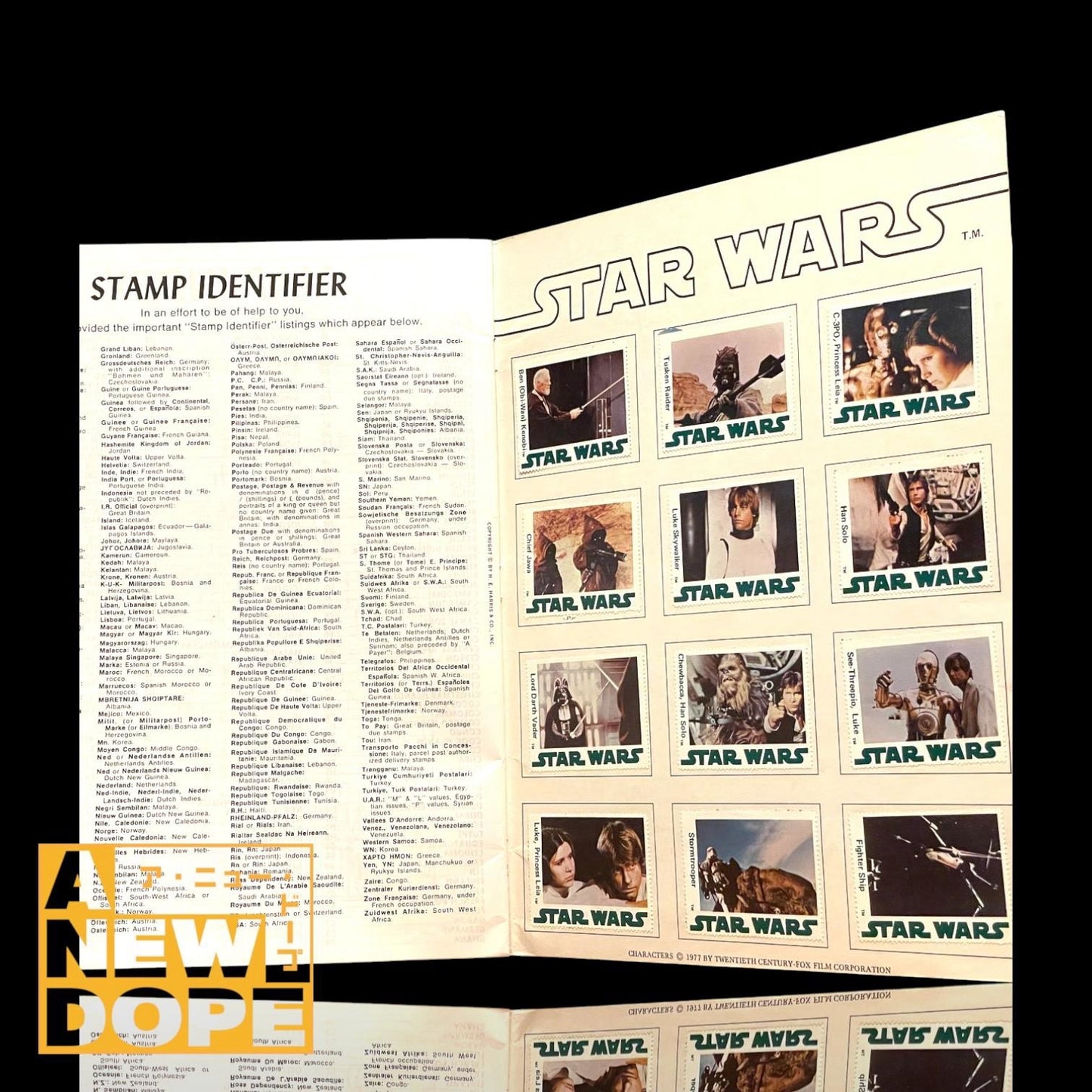 【70's】STAR WARS STAMP ALBUM スタンプ切手貼り付け済『スターウォーズ/新たなる希望』【US】