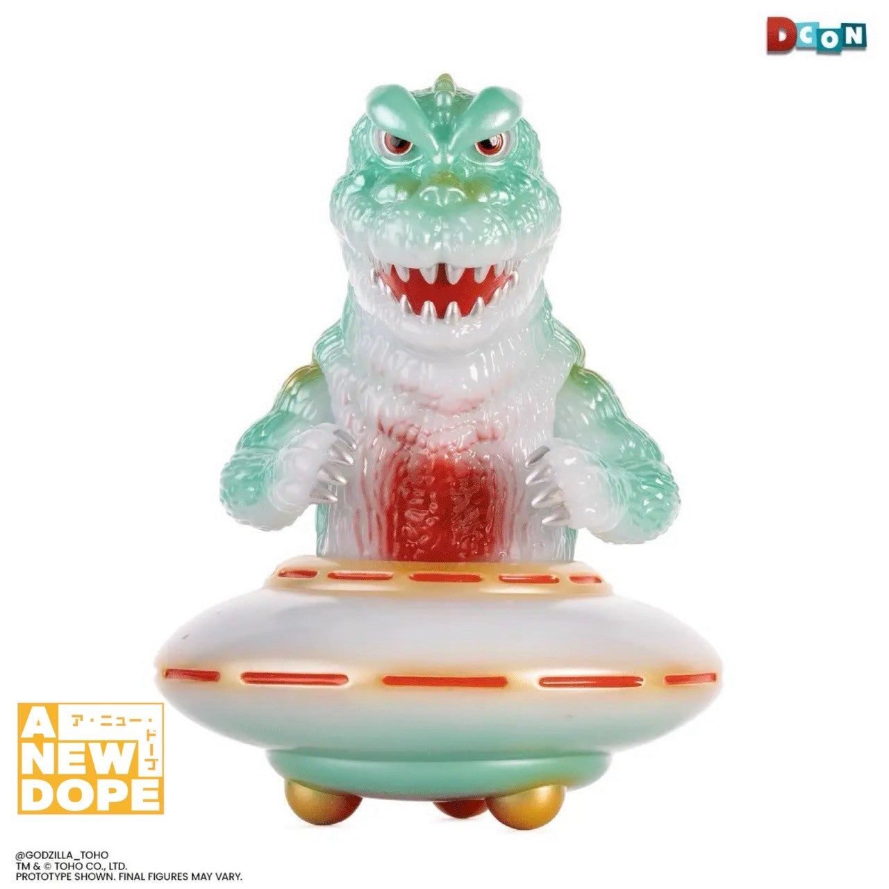 【DCON限定】Mondo ゴジラ UFO by Octeel 蓄光ダークグリーンver. G.I.D.レトロソフビ『怪獣大戦争』(1965) 【未開封】