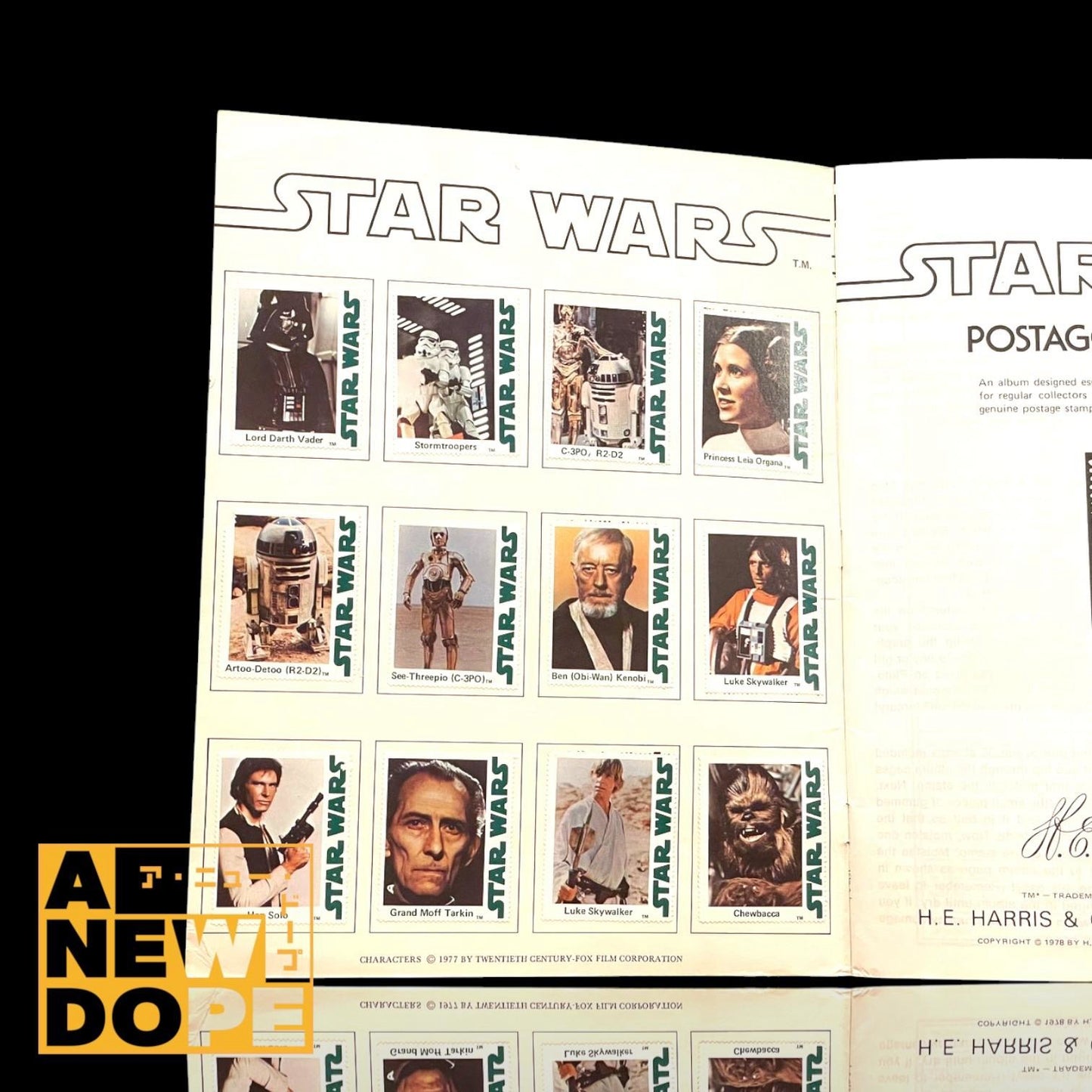【70's】STAR WARS STAMP ALBUM スタンプ切手貼り付け済『スターウォーズ/新たなる希望』【US】