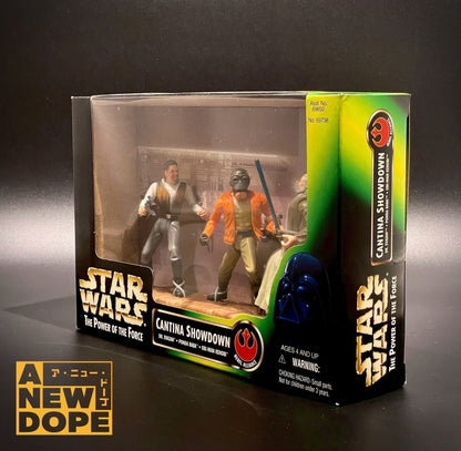ケナー　カンティーナ・ショーダウン（ベン・ケノービ、ポンダ・ババ、ドクター・エヴァザン）POTF　グリーン　3.75インチ『スター・ウォーズ/新たなる希望』(1977)