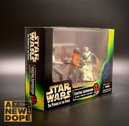 ケナー　カンティーナ・ショーダウン（ベン・ケノービ、ポンダ・ババ、ドクター・エヴァザン）POTF　グリーン　3.75インチ『スター・ウォーズ/新たなる希望』(1977)