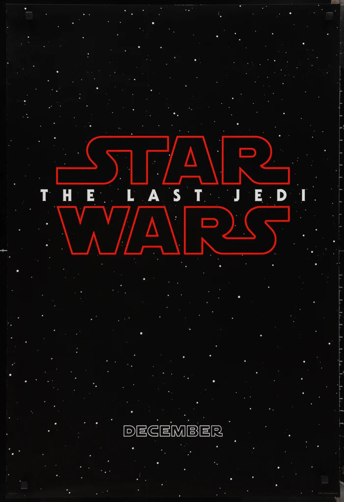 【US版劇場用】スターウォーズ 最後のジェダイ(2017) US版ティーザーポスター 両面印刷【未使用】