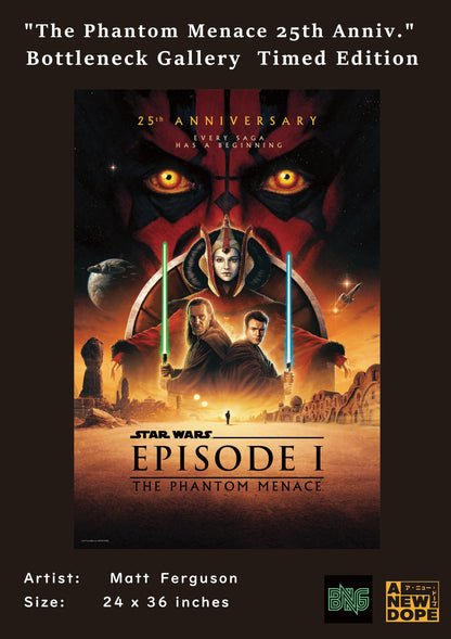 ボトルネックギャラリー　ポスター　ファントム・メナス25周年記念　マット・ファーガソン 『スター・ウォーズ エピソード1 /ファントム・メナス』(1999)